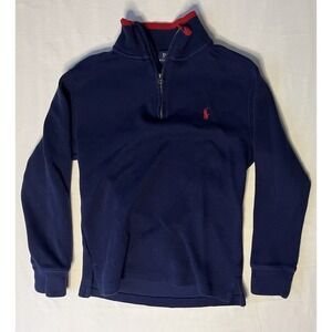 Polo Ralph Lauren 1/4 Pullover Sweater Boy's Size Small 8 Blue Long Sleeve